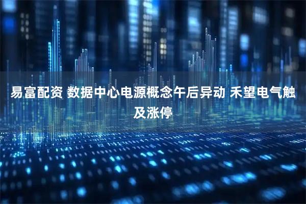 易富配资 数据中心电源概念午后异动 禾望电气触及涨停